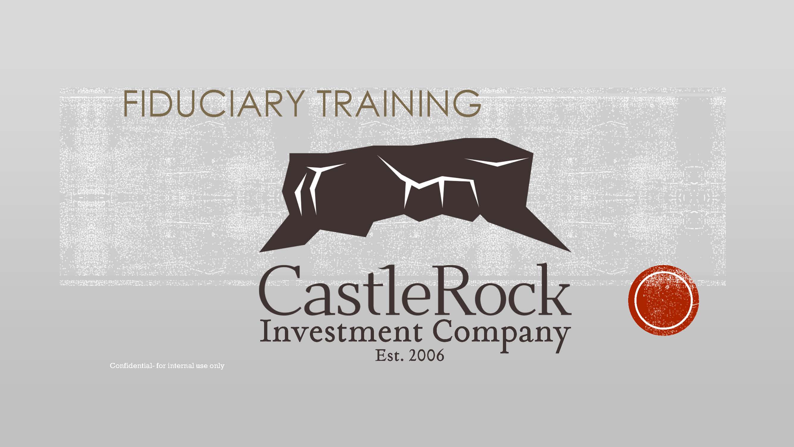 Fiduciary Training Front Page