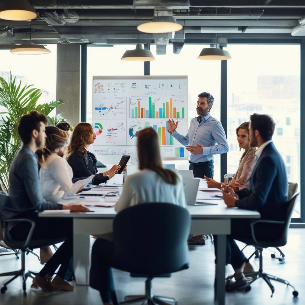 Employee meeting in conference room